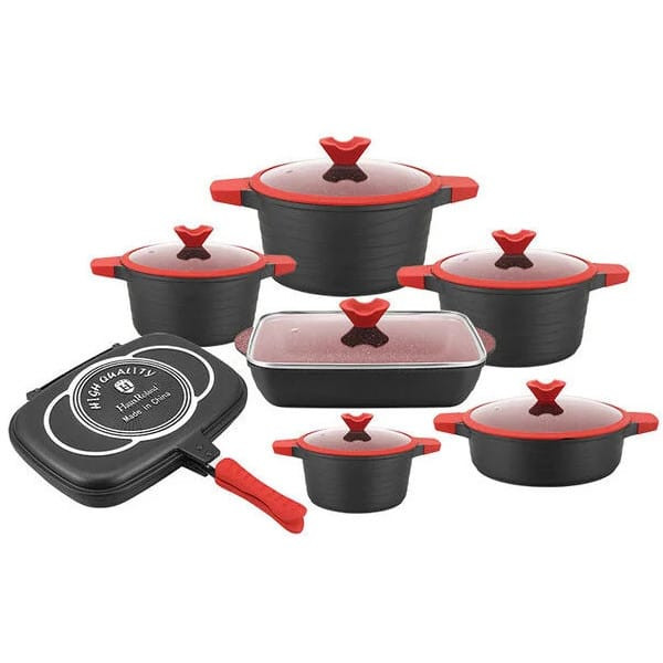 16pcs UCC LIFE Granite Cookware Set (with 2serving spoons and a pair of gloves )