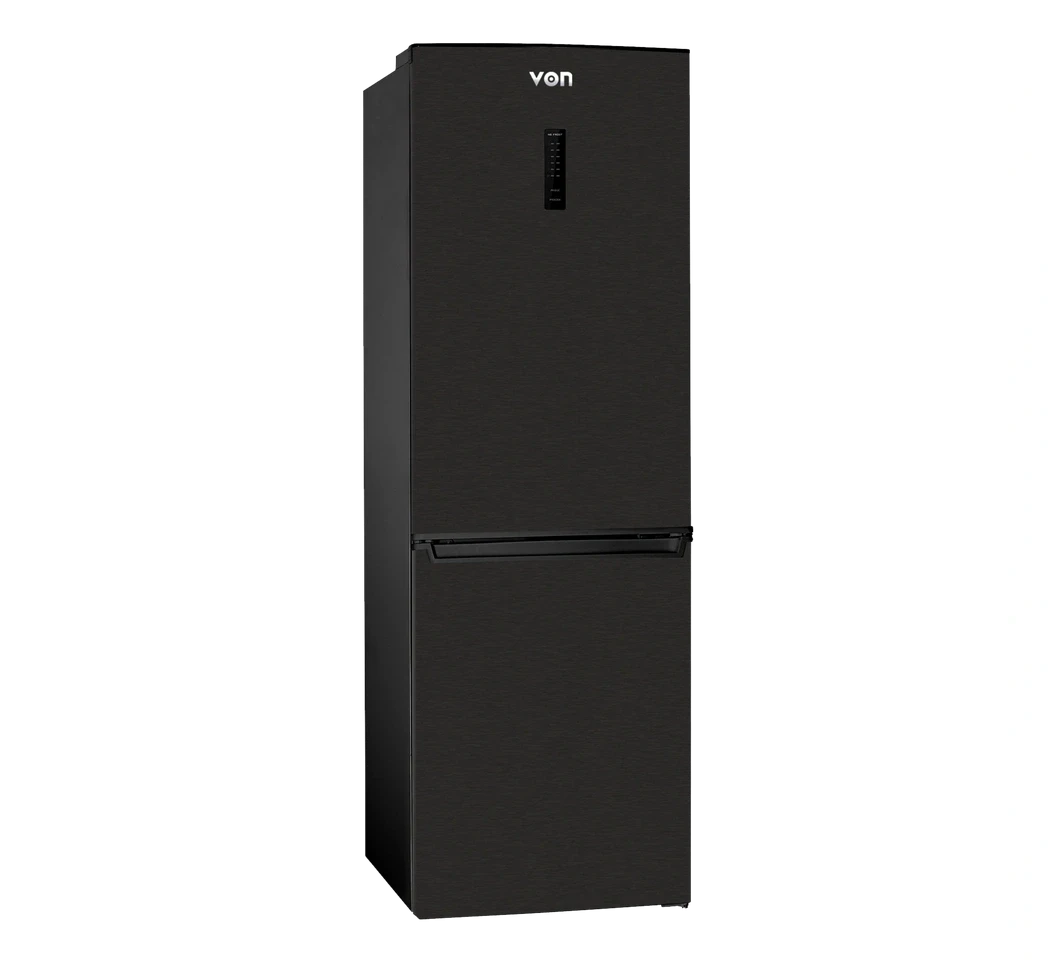 Von VRB-327NVAK Bottom Mount Fridge, No Frost 327L - Black Inox