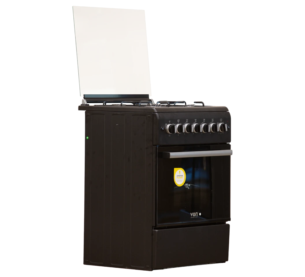 VON Cooker 4 Gas + Electric oven - VAC6FE40UK Graphite black