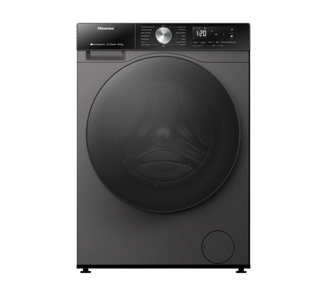 Hisense WF3S1243BT Front Load Washing Machine, 12KG - Silver