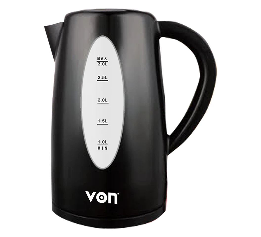 Von VSKL03BNK Cordless Kettle, 3L - Black