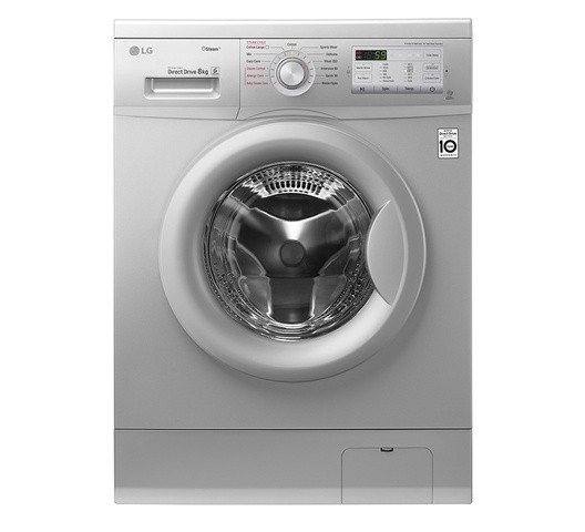 LG FH4G7TDY5 Front Load Washing Machine, 8KG, DD, Steam - Silver