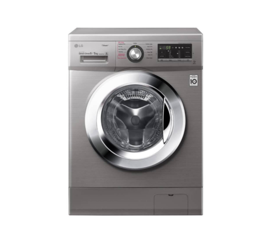 LG FH4G6VDGG6 Front Load Washer Dryer, 9/5 KG - Silver