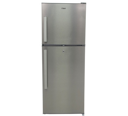 Mika No Frost Refrigerator, 200L, Double Door, Brush Stainless Steel