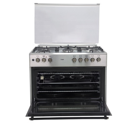 Mika Standing Cooker, 90cm X 60cm, 5GB, Electric Oven, Half Inox