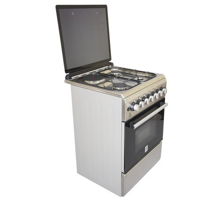 Mika Standing Cooker, 58cm X 58cm, 3 + 1, Electric Oven, Half Inox