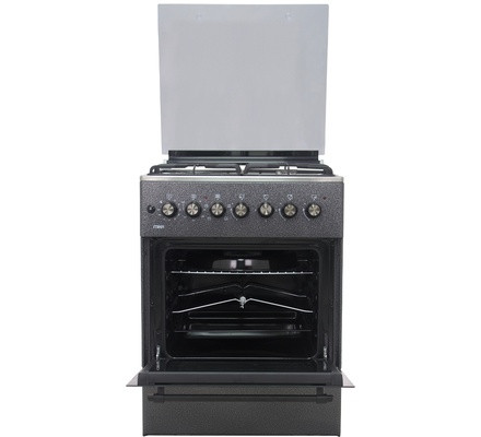 Mika Standing Cooker, 60cm X 60cm, 3 + 1, Electric Oven, Decor Silver