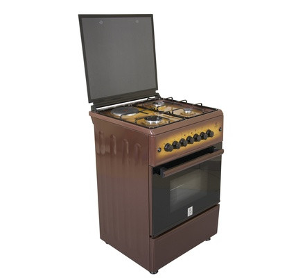 Mika Standing Cooker, 58cm X 58cm, 3 + 1, Electric Oven, Light Brown TDF
