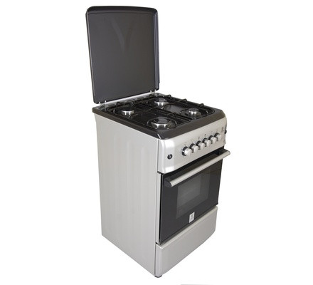 Mika Standing Cooker, 50cm X 55cm, 4GB, Gas Oven, Metalic Silver