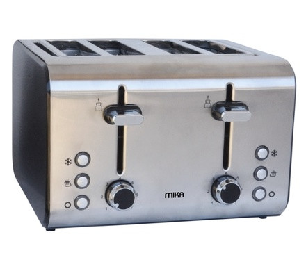 Mika Toaster, 4 Slice, 1400W - 1600W, Stainless Steel