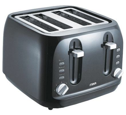 Mika Toaster, 4 Slice, 1700W - 2000W, Stainless Steel