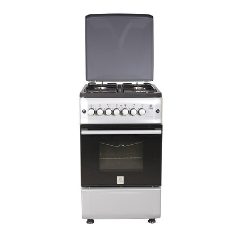 MIKA MST55PIAGSL/SD Standing Cooker, 50cm X 55cm, 4GB, Gas Oven, Silver