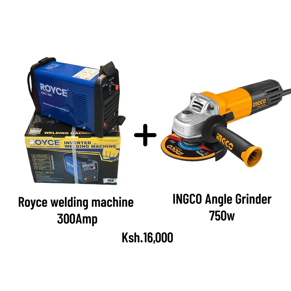 Royce Welding Machine/TIG 300Amp with 750w Angle Grinder