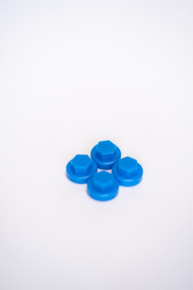 FIXTITE - Bright Blue Hex Cap (100pcs/Box)