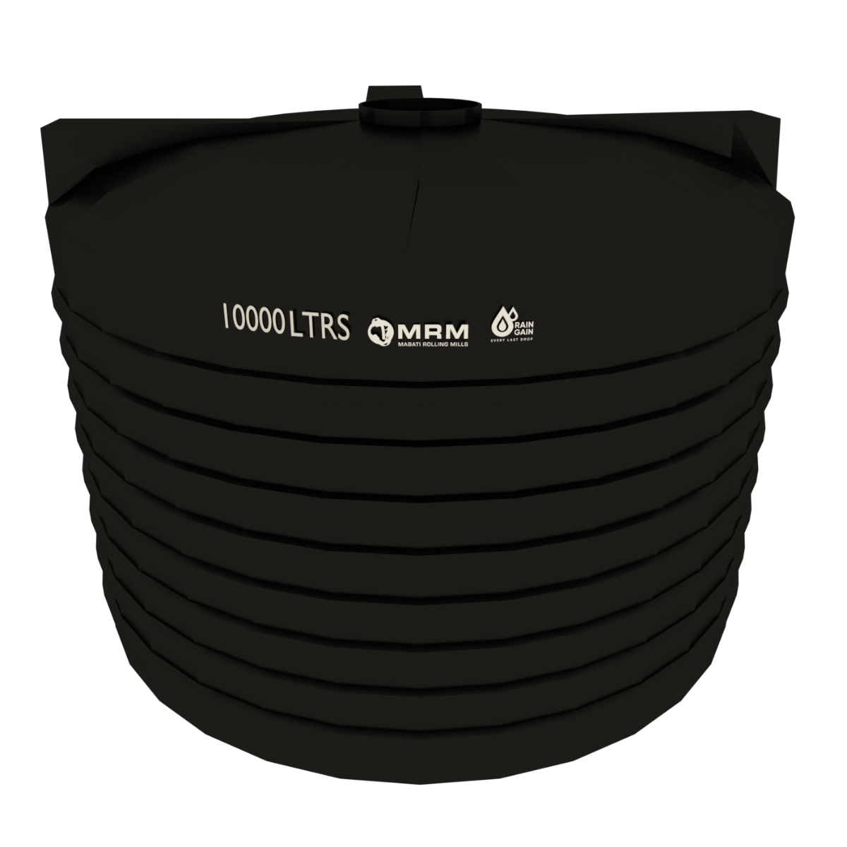 Black PVC 10,000L Round Water Tank