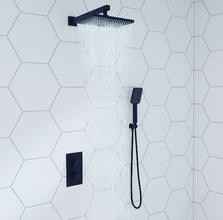 Modern Shower w/Three Way Concealed Riser
