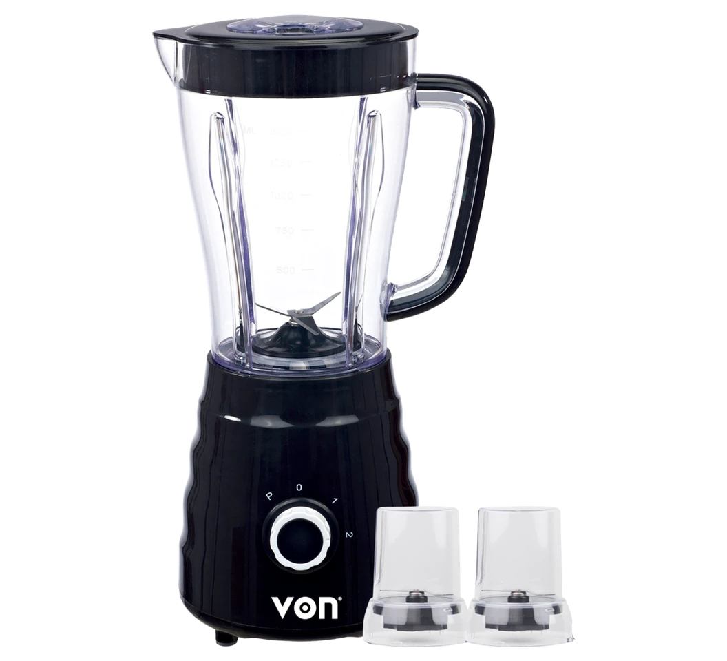 Von VSBT05BLK 3 in 1 Blender + Mill + Chopper 1.5L, 500W - Black