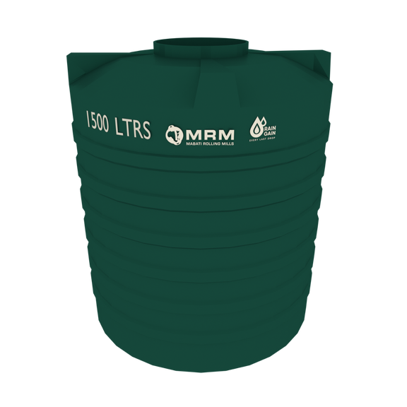 Green PVC 1,500L Round Water Tank