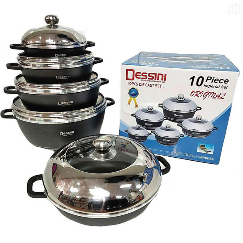 Original Dessini 10pcs Die cast kitchen Cookware sets