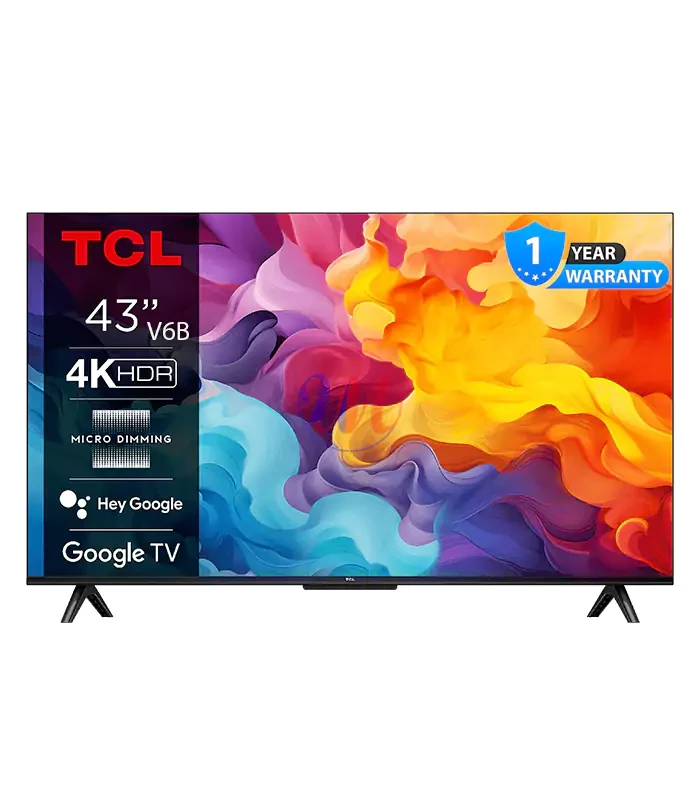 Tcl 43″ V6B 4K HDR Google Smart Frameless Tv